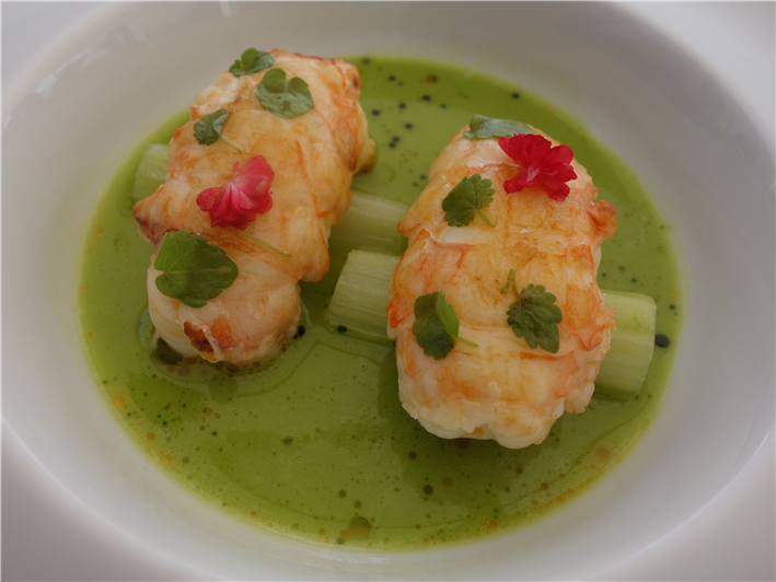 langoustines and celery